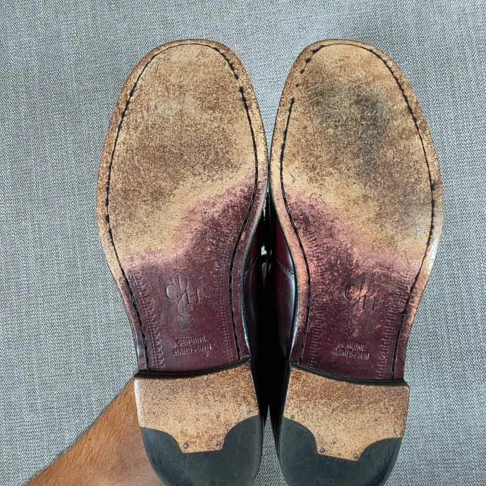 Cole Haan Tassel Loafers Mens 9 Burgundy Kiltie Leather Dress Shoes C11623